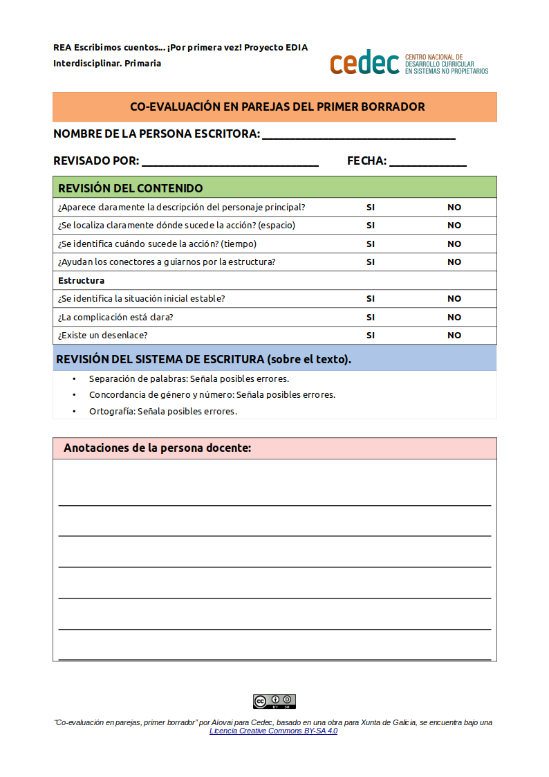 Imagen de Co-evaluación del primer borrador
