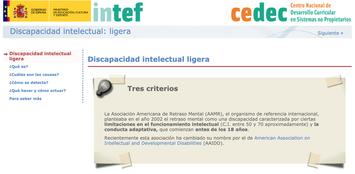 Imagen de Guía de atención a la diversidad: Discapacidad intelectual ligera