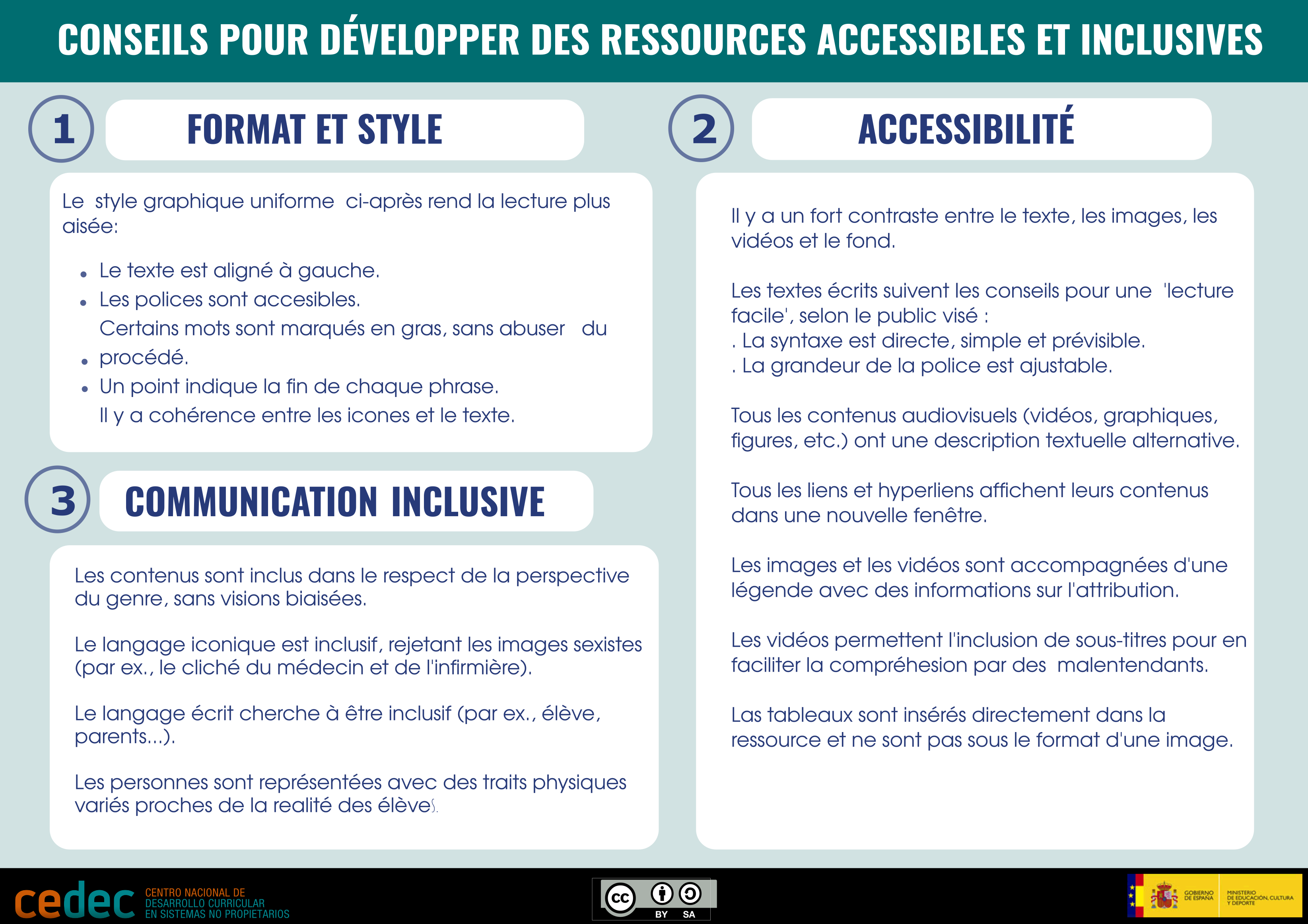 Imagen de 12 conseils pour accessibilité et inclusion / 12 recomendaciones materiales accesibles e inclusivos (fr)