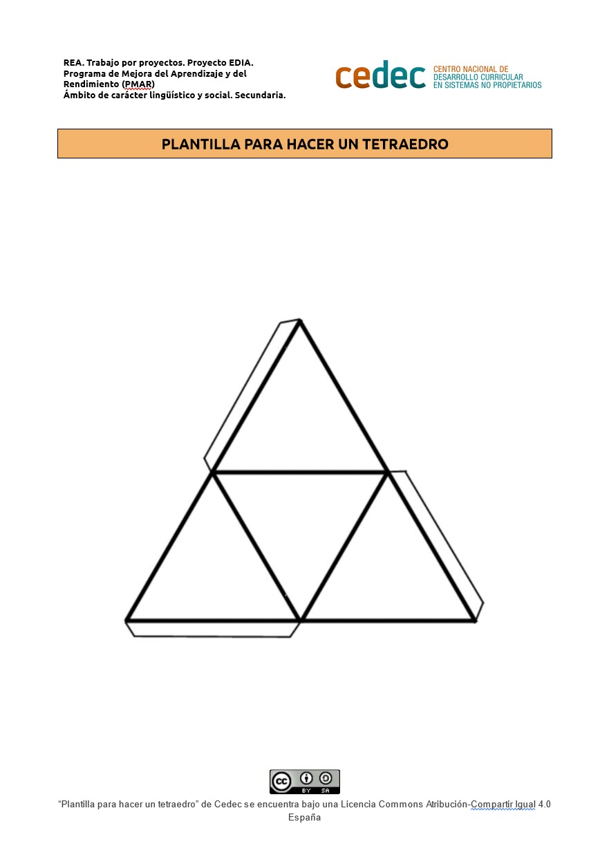 Imagen de la rúbricaPlantilla para hacer un tetraedro