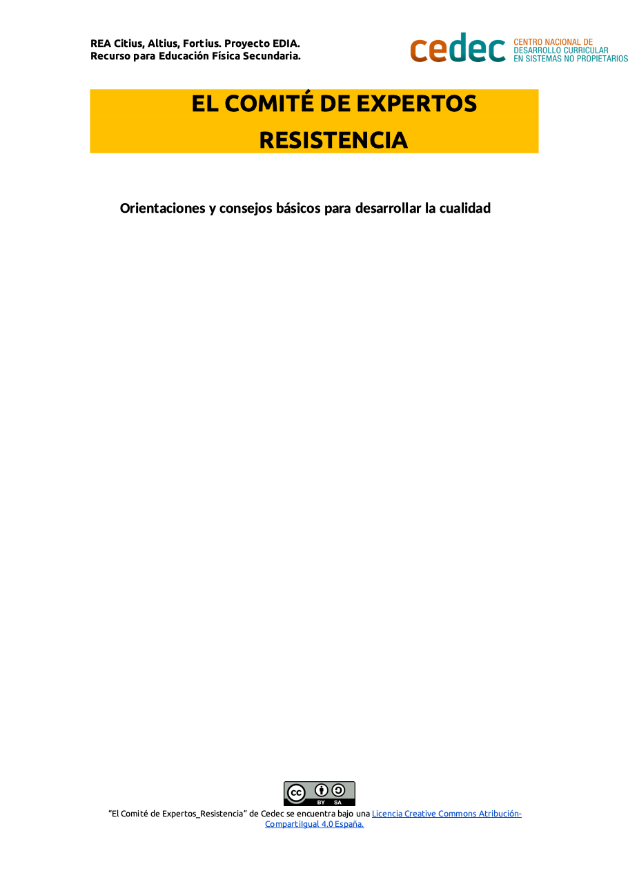 Imagen de la rúbricaOrientaciones para desarrollar la resistencia