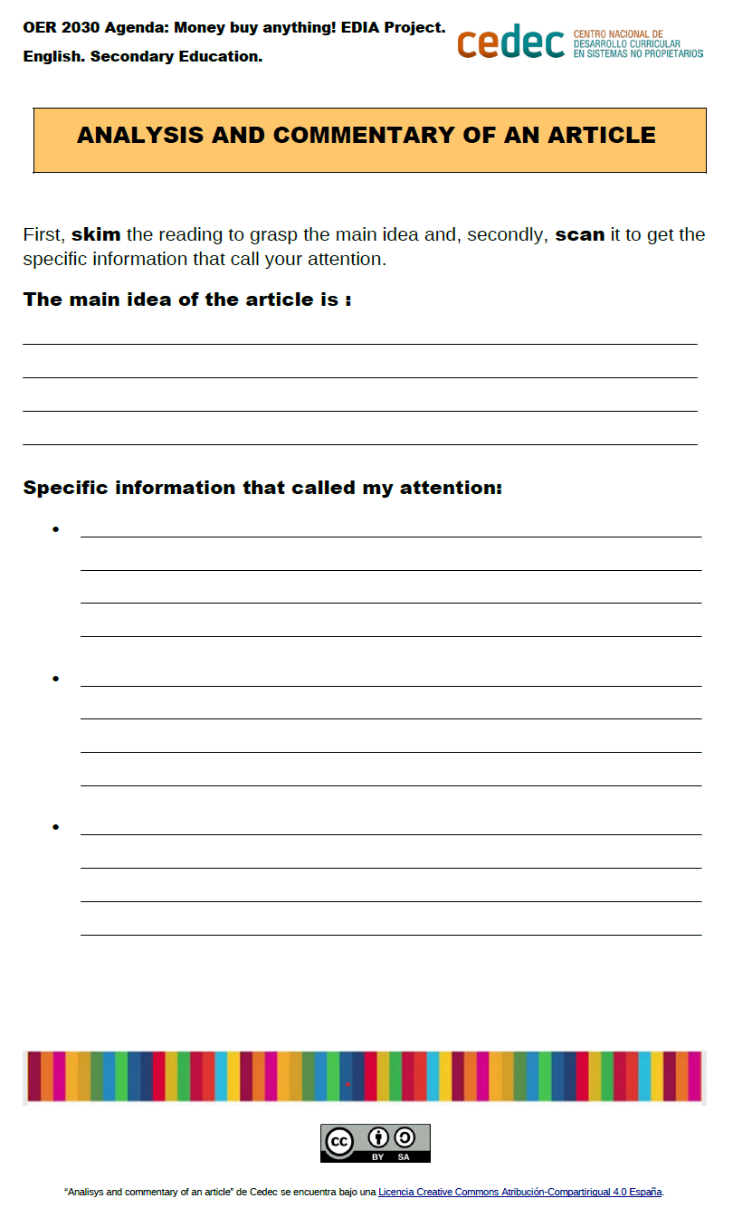 Analysis and commentary of an article - CedecCedec