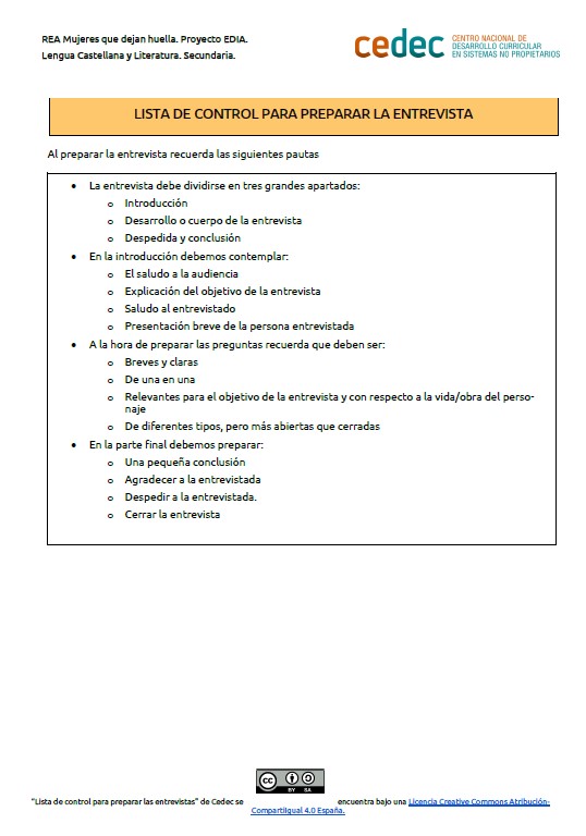 Imagen de Lista de control para la preparación de una entrevista