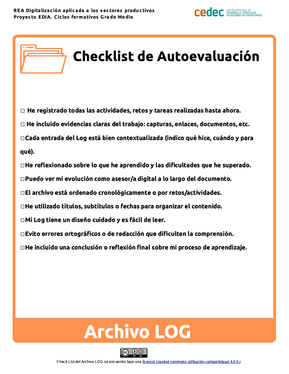 Imagen de Checklist archivo LOG